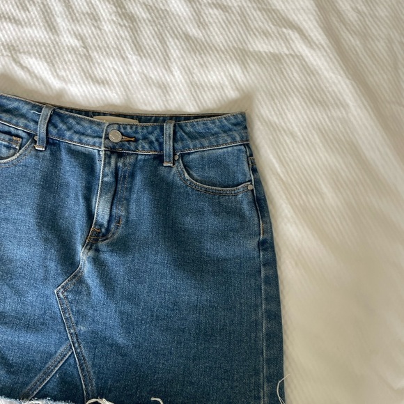 PacSun Blue Mini Denim Pencil Skirt - Picture 2 of 7